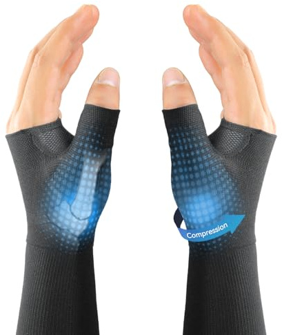 FORTEMOTUS Daumensattelgelenk Bandage Rechts und Links, 1 Paar Kompressions Kupfer Arthritis Manschette für Daumenorthese, Rhizarthrose, Sehnenentzündung, Daumenbandage für Damen, Herren(M)