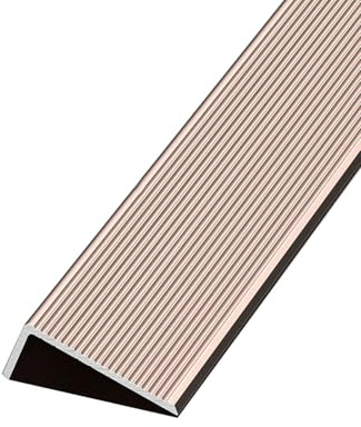 Profilo per Bordi Scale a Forma di L in Oro Rosa 120cm, Protezione Antiscivolo per Bordi Scale In Alluminio, Profilo Angolare In Metallo Texture Opaca 4/5/7cm(120x7x3cm)