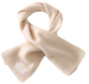 Aecsoc 100% Cashmere Toddler Scarf Warm Knit Kids Neck Warmer Soft Luxury Lightweight Baby Winter Scarves for Boys Girls ZX2329 (Beige, ONE SIZE)