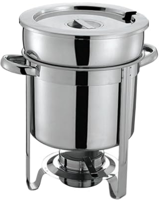 siduytin Round Chafing Dishes With Lid And Stainless Steel For Catering Buffet Serving Food Warmers For Events Stainless Steel Soup Warmer Water Trays Food Pan