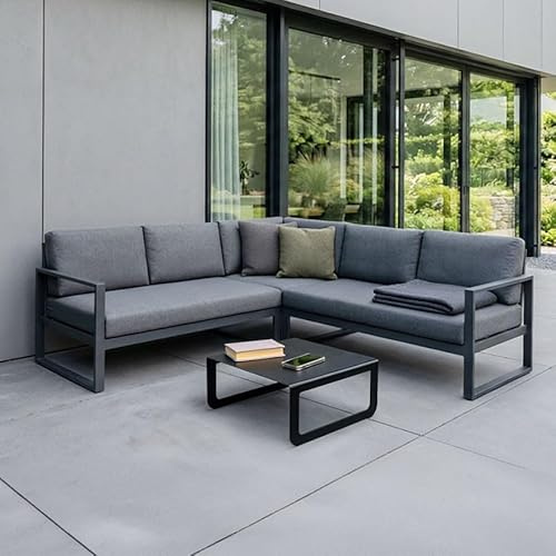 tuning-art Florenz Terrassentisch Metall | Loungemöbeltisch | UV Beständige Pulverbeschichtung | Gartentisch | Balkontisch | Beistelltisch