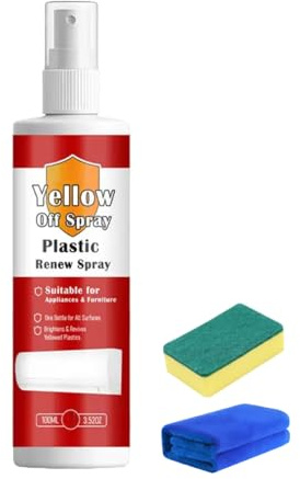 Plastic Renew Yellow-Off Spray Cleaner, Multi-Purpose Plastic Yellowing Remover Spray, Heavy Duty Yellow Stain Remover, for Air Conditioner, Toilet Seat, Home Appliances Plastics Surface (1pcs)