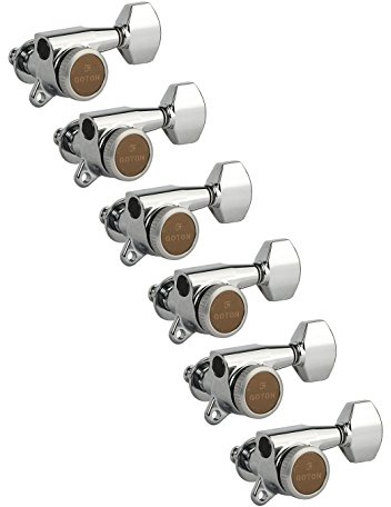 Gotoh Magnum Lock-Trad 6-In-Line Guitar Tuners, Chrome