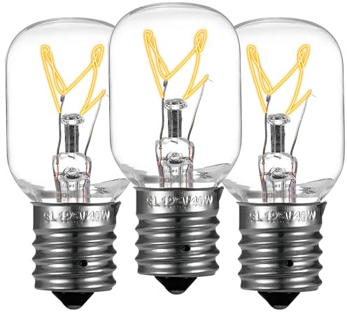 UP2WIN Light Bulb Compatible with Whirlpool 8206232A Light Bulb, 40w 125v Microwave Oven Light Replace for Part Whirlpool Kenmore Maytag Microwave, E17 Base, Kitchen Night Light 3 Pack