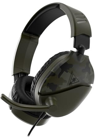 Turtle Beach Recon 70 Camo Verde PlayStation Cuffie da Gioco Multipiattaforma for PS5, PS4, Xbox Series X o S, Xbox One, PC e Mobile