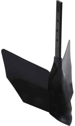 vidaXL Black Metal Tiller Plough Attachment for 6.5 HP Petrol Tiller - High-Strength Adjustable Height Tool for Efficient Vegetable Cultivation.