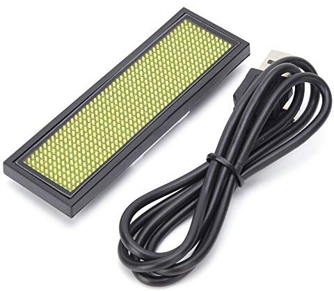 Fafeicy LED-Namensschild-Bildlauf-Tag, chinesische 4-Zeichen-Zeichen-Anzeige, 5 V(Gelb)