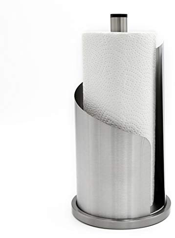 TOPANBIETER 999 Premium Edelstahl Küchenrollenhalter - Matt Gebürstet, Ohne Bohren - Besonders Stabil und Praktisch, Extra große Halterung für breite Küchen- und WC-Papierrollen, 33,5 cm