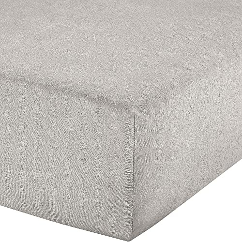 Erwin Müller Boxspring-Spannbettlaken Frottee-Stretch, Füssen Silber Größe 90x190 cm - 100x200 cm - pflegeleicht, formstabil, mit Rundumgummi, sehr Gute Passform