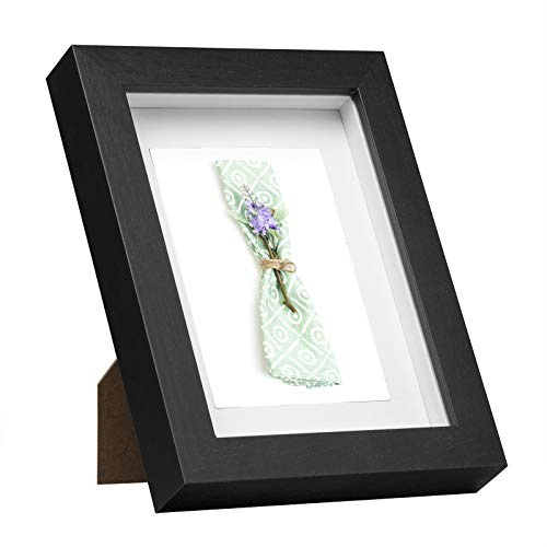 EUGAD 3D Bilderrahmen zum befüllen, A4 cm, Schwarz, 1.5cm Tiefer | 3D Objektrahmen, Tiefer Rahmen für Wand- & Tischrahmen, Shadow Box für Fotos, Hochzeitsstrauß, DIY Kunstwerke