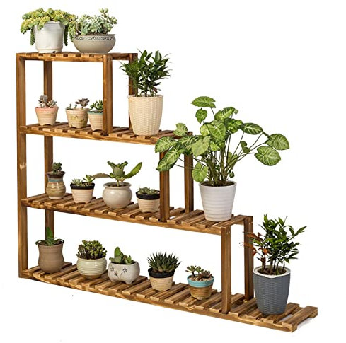 WYFZT Holz Pflanzenständer Pflanzen Regal für Indoor Outdoor-Fensterbrenner Pflanzenregal Blumenregal Blumenbank Aussen Draußen Leiterregal Blumenständer für Innen Außen Garten Dekoratives