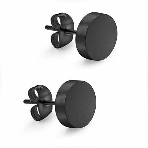 day.berlin Ohrstecker Twin 18k vergoldet | kleine Damen Ohrringe 7mm matt gebürstet, 2mm flach, 316L Edelstahl nickelfrei & wasserfest