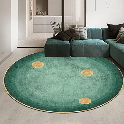 JYINS Grüner runder Teppich 80 cm 100 cm 120 cm 140 cm 160 cm 180 cm 200 cm Runder Teppich Wohnzimmer Schlafzimmer Nachttisch Großer Teppich Hängende Decke Stühle Matte Yogamatte