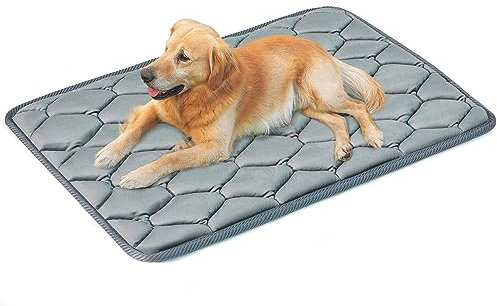 Geegoos Hundekäfigmatratze, waschbare, weiche Zwingerunterlagen, Haustierbettdecke, Hundekäfigmatte, geeignet für 36-Zoll-Käfige Käfige, Hundebettmatten für große Hunde und Katzen (89 x 56 cm, grau)