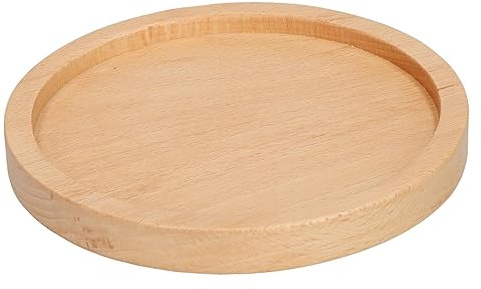 Buchenholz Kerzenhalter - Echtes Buchenholz - Untersetzer für 12cm Kerzen | Naturholz-Teller mit Dorn - Maße Ø 13 x 1,4 cm - Stabiler Buchen-Halter für Große Stumpenkerzen - Hochwertige Handarbeit