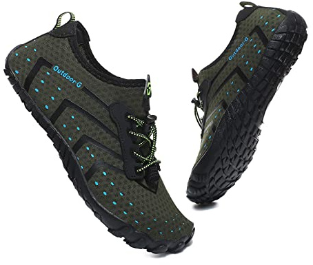Scarpe da Acqua Uomo Donna Scarpe da Spiaggia Scarpe da Immersione Scarpe da Surf a Piedi Nudi Quick Dry Scarpe da Mare da Donna Leggero Unisex Sport Diving Scarpe da Piscina Verde EU42