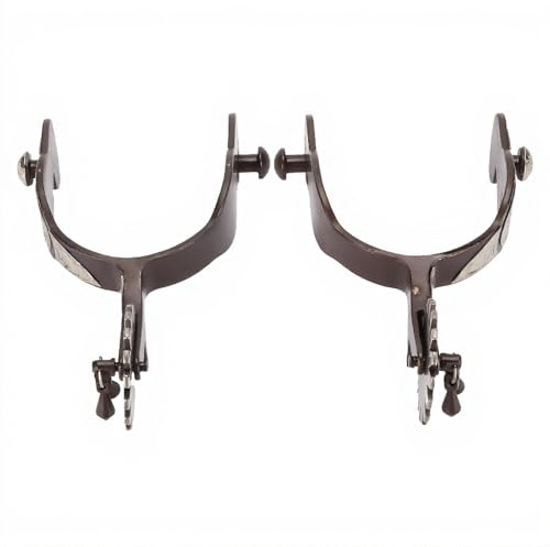 Espuelas Vaqueras para Hombre, 1 Par en Acero con Diseño Floral en Bronce, Estilo Vintage, Ajustables y Hechas a Mano para Botas Occidentales