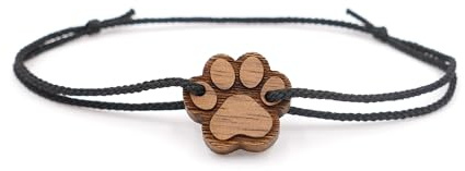 WALDHERZ Armband Pfote aus Walnussholz & EcoKordel | Holz | Hundepfote | handgefertigt in Deutschland