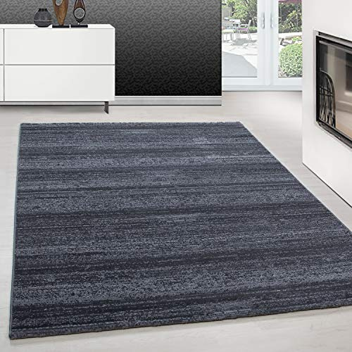Teppium Moderner Kurzflor Teppich Wohnzimmer 140 x 200 cm Grau - Flauschiger Teppich Waschbar, Einfarbig, Pflegeleicht, Weich - Ideal für Schlafzimmer, Esszimer und als Küchenteppich