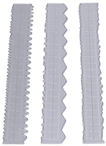 Bastellineal Metall Papier Reiß Lineal, Zubehör für die Kartenherstellung, Lineal Metall Stanzform, Kreative Papierkunst Schneideschablone für DIY Handwerk (3 Stile)