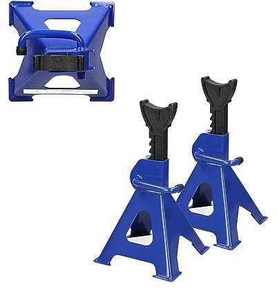 Yiyai Juego de 2 caballete de caballete, flexibilidad para cualquier coche (soportes de acero y hierro fundido, capacidad de carga: 3 toneladas, 430 mm de altura máxima, 9 niveles de ajuste de altura,