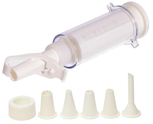 Tagliapasta Siringa per Dolci e Dosa Ripieno per Tortellini, Ravioli, Tortelloni e Pasticceria | con 5 Beccucci Dosatore | Professionale | in Plastica Alimentare