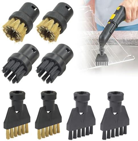 Lot de 8 accessoires pour nettoyeur vapeur Kärcher SC1-SC5, nettoyeur vapeur à main, brosse puissante, brosse ronde, grande buse, buses alimentation