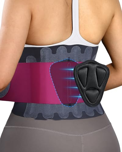 Fitomo Ceinture Lombaire, Ceinture de Soutien Lombaire avec Coussin 3D et 6 Attelles, Tissu Ultra Fin 0,5 mm, Bande Lombaire Élastique pour Femme et Homme pour Travail, Sciatique, Posture, S