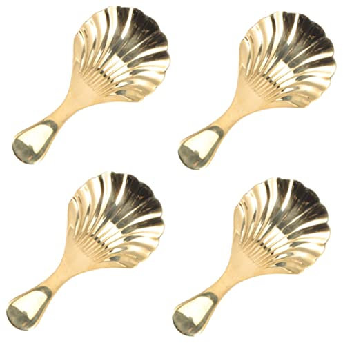 PRETYZOOM 4stücke Brass Tea Spoon Für Tee Und Kaffee Handgefertigte Schaufel Für Teeliebhaber Praktisches Küchenwerkzeug Aus Hochwertigem Messing Für Zuhause Und Unterwegs