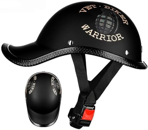 Mezzo Casco Da Motociclista Stile Tedesco, Caschi Jet E Demi-Jet Vintage, Caschi Cromwell Omologato DOT/ECE, Unisex Casco A Scodella Per Scooter Cruiser Chopper 5,52-62CM