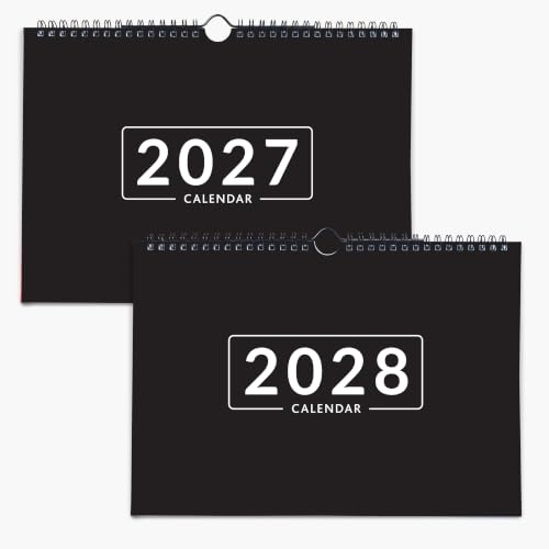 Two Year Wall Calendar 2027/2028 - A4 Month to View 24 Month Calendar - January 2027 to December 2028 - Home & Office Wall Calendar - UK Bank Holidays