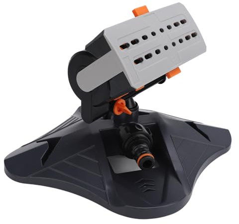 Nutriess Lawn Sprinkler, 16 Hole Oscillating Sprinkler, 4 Adjustable Spray Modes, Automatic Swing Design, Brass Nozzles, Water Control Sprinkler for Yard Irrigation