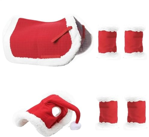 Urlaubspferd-Kostüm, Weihnachtsschabracke, festliche Pferdebeinwickel