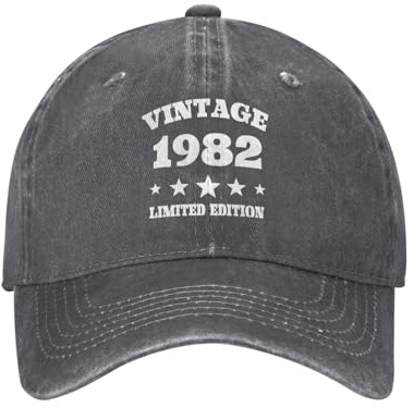 Casquette De Baseball 1982 Birthday Gifts 43 Years Limited Trucker Caps Vintage Golf Hat Adjustable Bord Plat Casquettes pour Randonnée Camping Cyclisme
