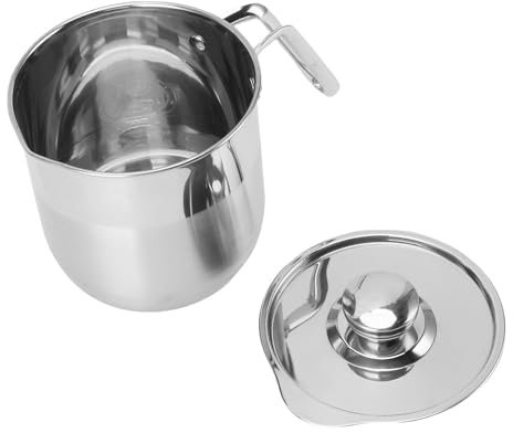 Haofy Secchio Separatore di Uova in Acciaio Inossidabile 304 con Coperchio e Manico Laterale per Albumi Senza Contaminazione per Cucina Domestica, Preparazione Dolci, Pastella Sana