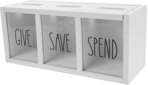 Garneck Salvadanaio in Legno Per Ragazzo Scatola Risparmio Montaggio Parete Organizer Per Banconote Educativo e Salvaspazio