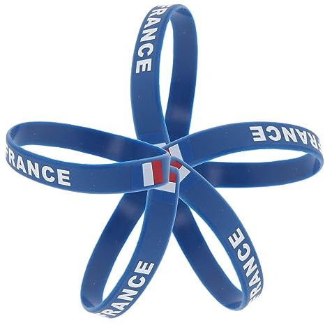 GALPADA 5pcs National Flag Silicone Bracelet for Men Women Sports Wristband Random Letter