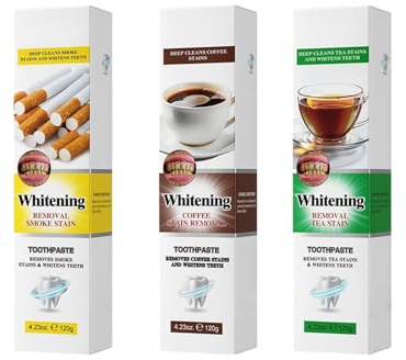 3pcs Dentifricio Per La Pulizia Dei Denti, Sbiancante Per I Denti, Rimuove Macchie Di Tabacco, Macchie Di Caffè, Macchie Di Tè E Denti Gialli, Remove stain toothpaste