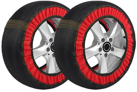 Mulcort Chaussettes de Neige pour Pneus, Anti-glissement sans Tolérance au Bruit, Installation Facile à Installer, Douceur Douce sur le Moyeu de Pneu, épreuve à L'épreuve, Entraînement (6004)