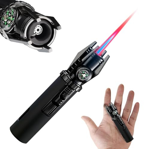 Accendini Accendino Antivento con Bussola Accendigas Accessori Campeggio Utili per Candele Leggere Stufe a Gas Barbecue da Campeggio Regali Uomo Donna 10 cm (Gas Non Incluso)