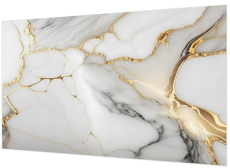 Tulup Vilestapete 416x254 cm Mustertapete Wand Dekoration mit Kleber im Set für Wohnzimmer und Schlafzimmer Leicht zu Reinigende Druck in hoher Qualität Modern Wandtapete - Marmor-Eleganz