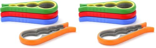 PARENCE - Ouvre-bocaux et ouvre-bouteilles universel – Antidérapant – Plastique et caoutchouc – 22 x 8,7 cm – Couleur aléatoire (Lot de 2)