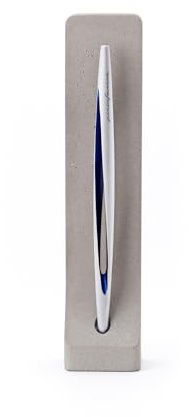 Pininfarina Aero Ethergraf | Instrumento de Escritura | Italia | Cuerpo de Aluminio Aeroespacial Azul | Base de Cemento | Objeto de Arte | Regalo Profesionales y Artistas | Hombres y Mujeres