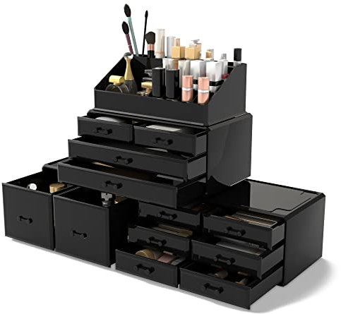 Readaeer Makeup Organizer/Kosmetik Aufbewahrungsbox/Schmink Aufbewahrungskasten in 4 Lagen， ist für Schlafzimmer und Badzimmer geeignet