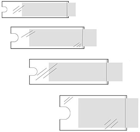 KLEBESHOP24 Beschriftungsfenster selbstklebend, 25 mm x 75 mm, 120 Stück | Selbstklebetaschen transparent