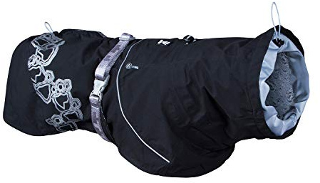 Hurtta Drizzle Regenjacke für Hunde, Wasserdicht Hundemantel mit Reflektoren, Schwarz 40 cm