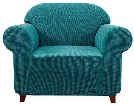 Subrtex Sofabezug, dehnbar, elastischer Sesselbezug mit Armlehnen, Sofaschutz, 1 Stück (für 1-Sitzer, blau/grün)