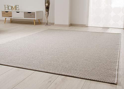 Steffensmeier Kurzflor Teppich Laine Anglaise | Wollteppich | Strapazierfähig | Beste Qualität | Grau, Größe: 80x240 cm