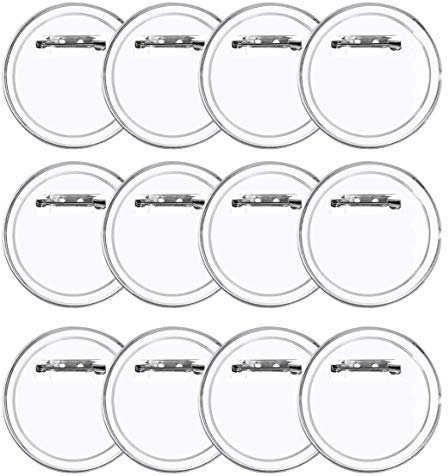 LAKIND 36 Pcs Buttons Transparente Buttons selber Machen 45mm DIY Ansteckbuttons mit Sicherheitsnadel für Foto Bild Kleidung
