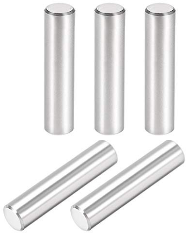 sourcing map 5Pcs 8mm X 35mm Dowel Pin 304 Stainless Steel Cylindrical Shelf Support Pin Fasten Elements Silver Tone